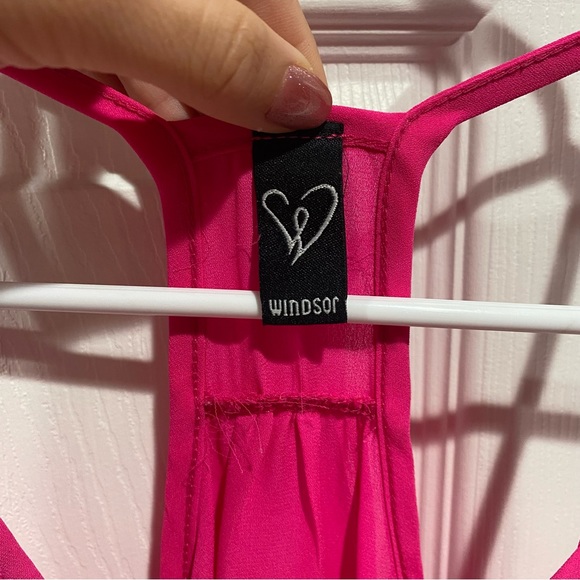 WINDSOR Women’s Spaghetti-Strap Tank Top Blouse - hot pink, size S - Picture 3 of 3